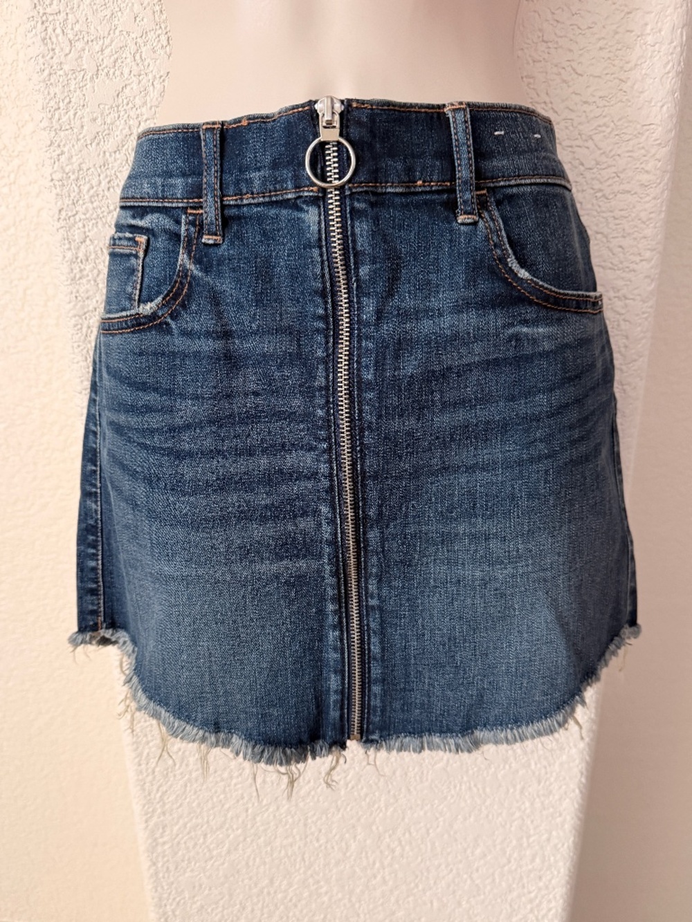 Zip front Denim Jean Skirt